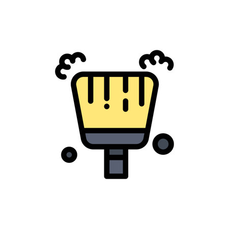 Broom, Dustpan, Sweep  Flat Color Icon. Vector icon banner Templateのイラスト素材