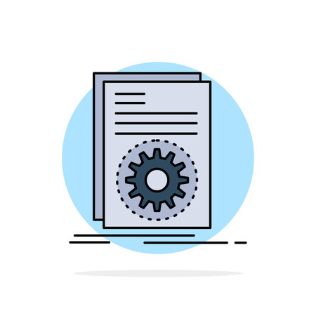 Code, executable, file, running, script Flat Color Icon Vectorのイラスト素材