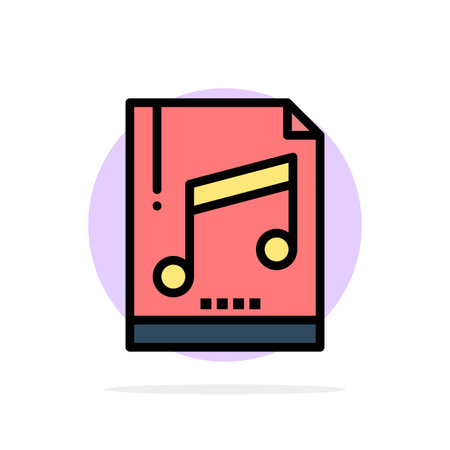 Audio, Computer, File, Mp3, Sample Abstract Circle Background Flat color Iconのイラスト素材