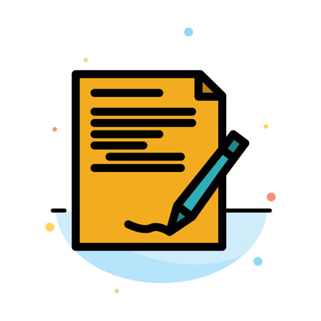 Agreement, Paper, Document, Note, Report Abstract Flat Color Icon Templateのイラスト素材