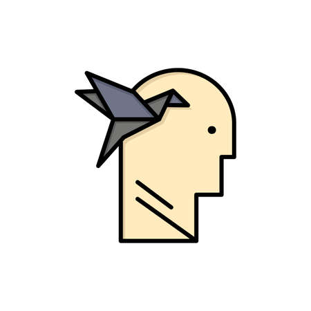 Imagination Form, Imagination, Head, Brian  Flat Color Icon. Vector icon banner Templateのイラスト素材