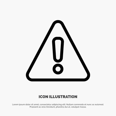 Alert, Danger, Warning, Sign Line Icon Vectorのイラスト素材