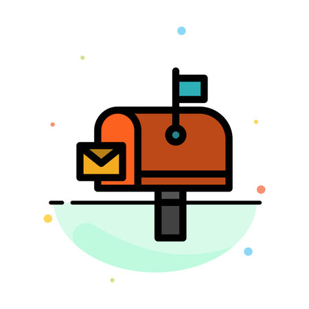 Mail, Post, Mailbox, Post office Abstract Flat Color Icon Templateのイラスト素材