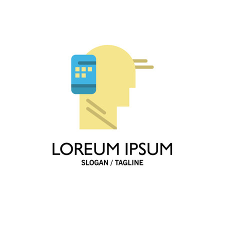 Communication, Connected, Human, Mobile, Mobility Business Logo Template. Flat Colorのイラスト素材