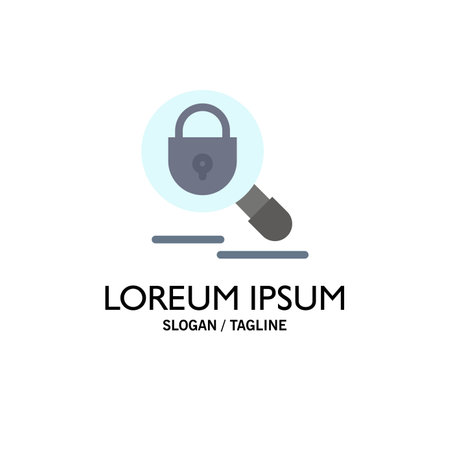 Search, Research, Lock, Internet Business Logo Template. Flat Colorのイラスト素材
