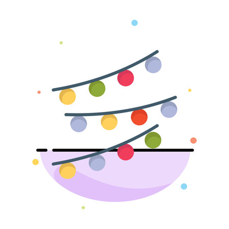 Decorations, Lights, Celebrations, Celebrate, Birthday Business Logo Template. Flat Colorのイラスト素材