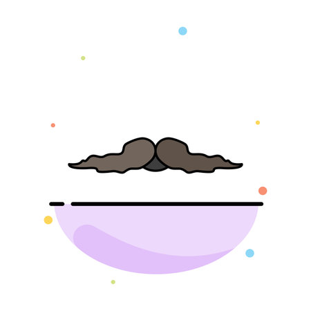 moustache, Hipster, movember, male, men Flat Color Icon Vectorのイラスト素材