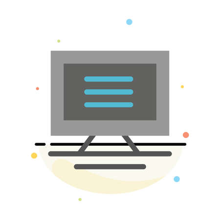 Monitor, Computer, Hardware Abstract Flat Color Icon Templateのイラスト素材