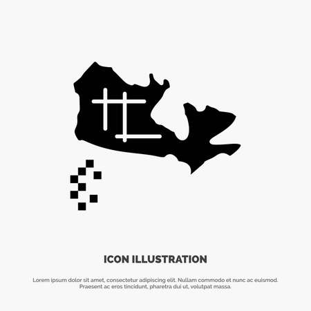 Canada, Map, Location solid Glyph Icon vectorのイラスト素材