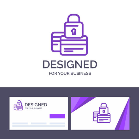 Creative Business Card and Logo template Banking, Card, Credit, Payment, Secure, Security Vector Illustrationのイラスト素材