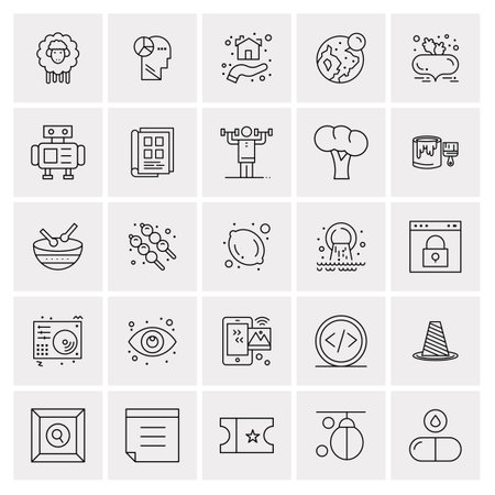 25 Universal Business Icons Vector. Creative Icon Illustration to use in web and Mobile Related project.のイラスト素材