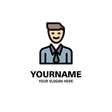 Business, Executive, Job, Man, Selection Business Logo Template. Flat Colorのイラスト素材