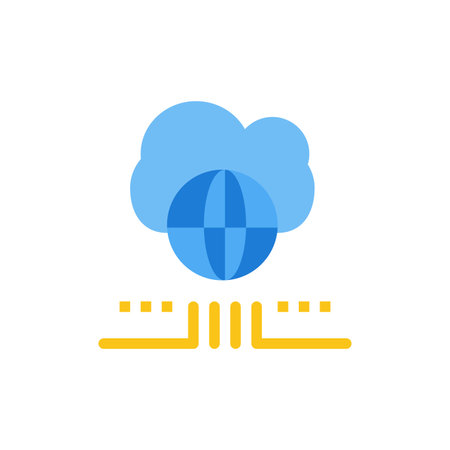 World, Marketing, Network, Cloud  Flat Color Icon. Vector icon banner Templateのイラスト素材