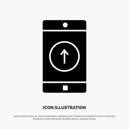 Application, Mobile, Mobile Application, Smartphone, Sent solid Glyph Icon vectorのイラスト素材