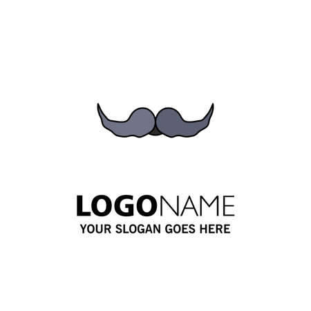 moustache, Hipster, movember, male, men Flat Color Icon Vectorのイラスト素材