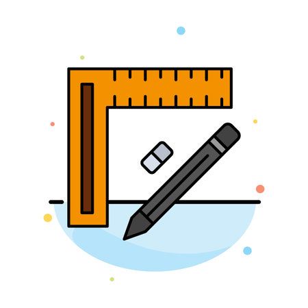Ruler, Construction, Pencil, Repair, Design Abstract Flat Color Icon Templateのイラスト素材