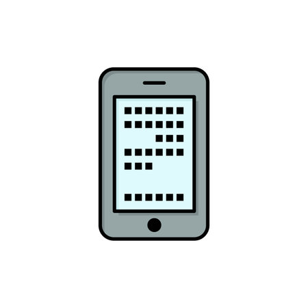 Mobile, Education, Cell, Coding  Flat Color Icon. Vector icon banner Templateのイラスト素材