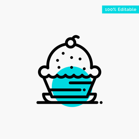 Cake, Dessert, Muffin, Sweet, Thanksgiving turquoise highlight circle point Vector iconのイラスト素材
