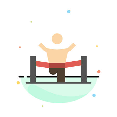 Winner, Business, Finish, Leader, Leadership, Man, Race Abstract Flat Color Icon Templateのイラスト素材