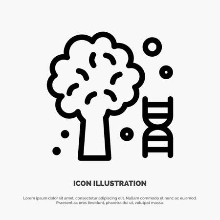 Knowledge, Dna, Science, Tree Line Icon Vectorのイラスト素材
