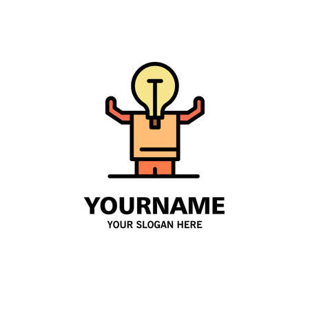 Business, Improvement, Man, Person, Potential Business Logo Template. Flat Colorのイラスト素材