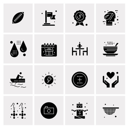 16 Universal Business Icons Vector. Creative Icon Illustration to use in web and Mobile Related project.のイラスト素材