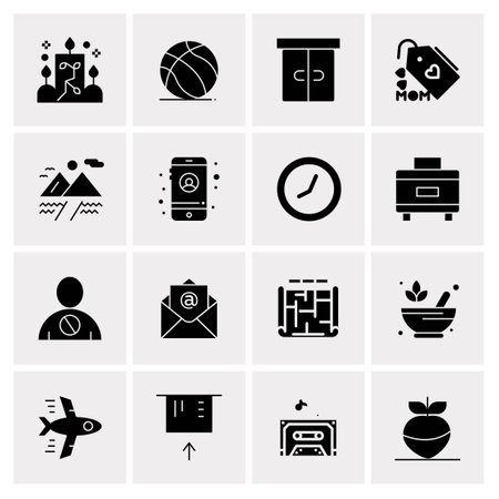 16 Universal Business Icons Vector. Creative Icon Illustration to use in web and Mobile Related project.のイラスト素材