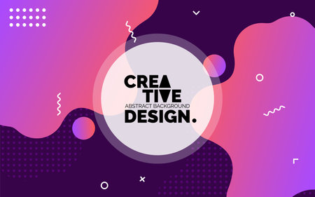 Colorful Creative template banner with gradient color. Design with liquid shapeのイラスト素材