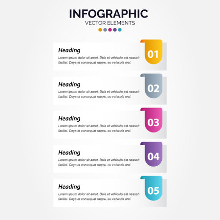 Vector Vertical Infographic thin line design with icons and 5 options or steps. Vertical Infographic for business concept. Can be used for presentations banner. workflow layout Vector Illustrationのイラスト素材