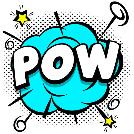 pow Comic bright template with speech bubbles on colorful frames Vector Illustrationのイラスト素材