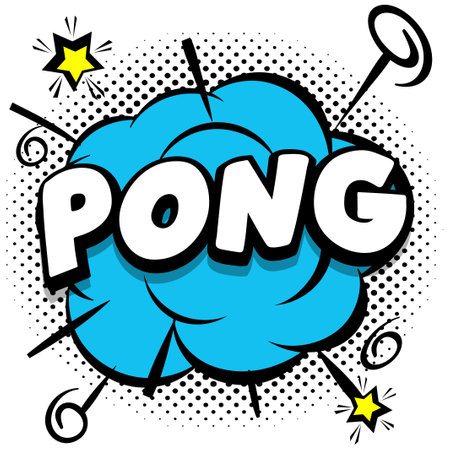 pong Comic bright template with speech bubbles on colorful frames Vector Illustrationのイラスト素材