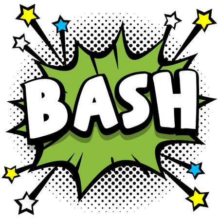 bash Pop art comic speech bubbles book sound effects Vector Illustrationのイラスト素材