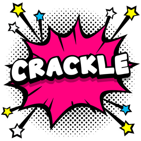 crackle Pop art comic speech bubbles book sound effects Vector Illustrationのイラスト素材