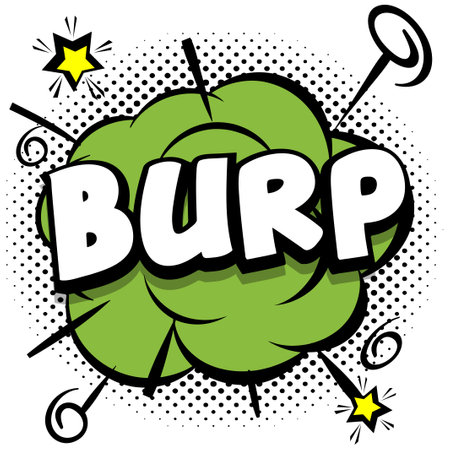 burp Comic bright template with speech bubbles on colorful frames Vector Illustrationのイラスト素材