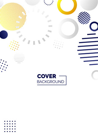 Colorful abstract minimalistic style poster. memphis geometric background. cover template. creative pattern Vectors Vector Illustrationのイラスト素材