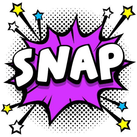 snap Pop art comic speech bubbles book sound effects Vector Illustrationのイラスト素材