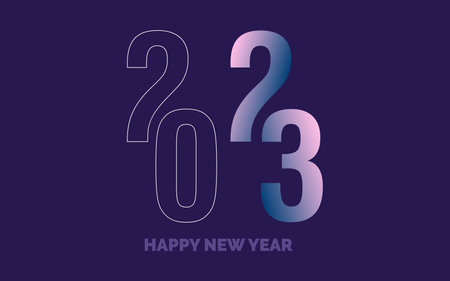 2045 Happy New Year symbols. New 2023 Year typography design. 2023 numbers logotype illustrationのイラスト素材