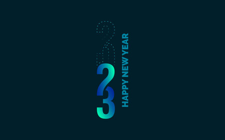 Set of logo design 2023 Happy New Year. 2023 number design template. Christmas decor 2023 Happy New Year symbols. Modern Xmas design for banner. social network. cover and calendarのイラスト素材