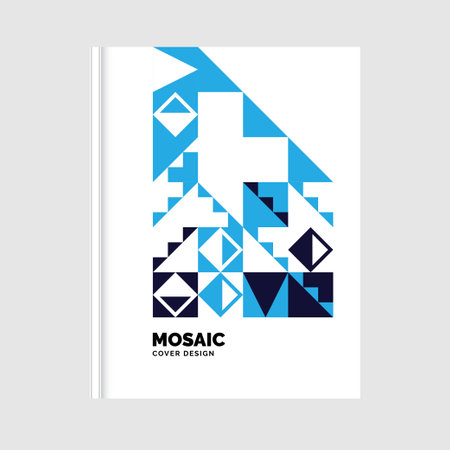 Flat mosaic Book Cover template. Vector Illustrationのイラスト素材