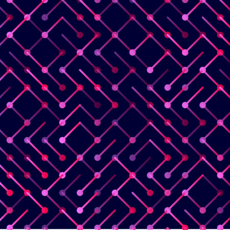 Technology Vector seamless pattern. Geometric striped ornament. Monochrome linear backgroundのイラスト素材