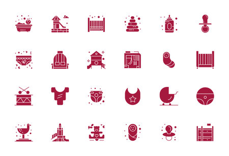 Refined bundle featuring 24 Filled vector icons for Toddler, optimized with 128x128 Editable quality for elegant and functional design solutions.のイラスト素材
