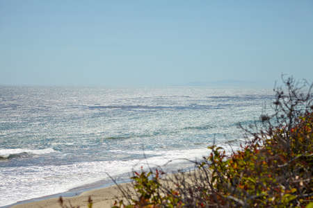 Ocean view from the cliff in Malibu Californiaの写真素材