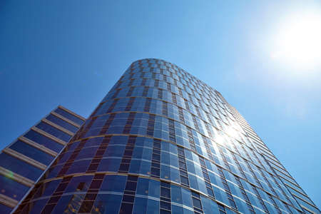Office building on sky background. Los Angeles California