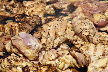 BBQ grilled chicken breast cooking very tastyの写真素材