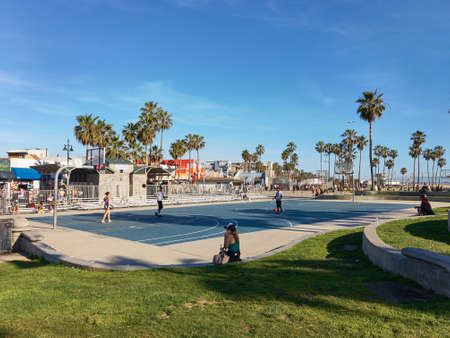Venice beach, Santa Monica, California, USA - March 29, 2017 :Venice beach Santa Monica California USAのeditorial素材