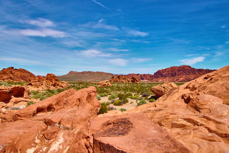 Incredibly beautiful landscape in Southern Nevada, Valley of Fire State Park, USAの写真素材