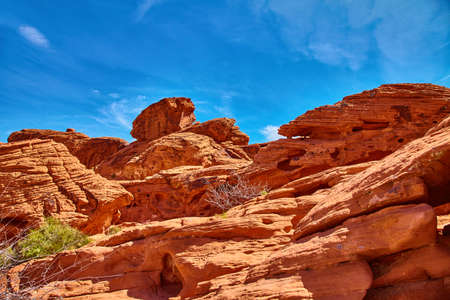 Incredibly beautiful landscape in Southern Nevada, Valley of Fire State Park, USAの写真素材