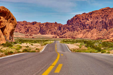 Incredibly beautiful landscape in Southern Nevada, Valley of Fire State Park, USAの写真素材