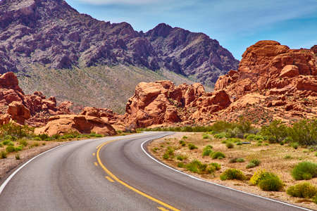 Incredibly beautiful landscape in Southern Nevada, Valley of Fire State Park, USAの写真素材