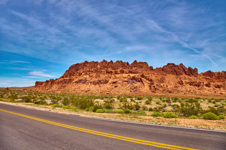 Incredibly beautiful landscape in Southern Nevada, Valley of Fire State Park, USAの写真素材